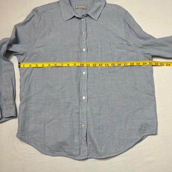 Everlane Girls Blue Button Down Casual Shirt Size 14 - Picture 3 of 8